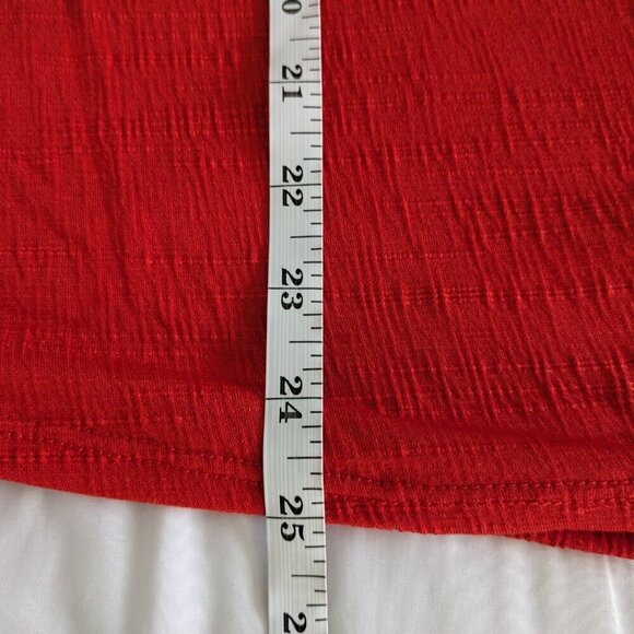 Max Studio Top Size 3X Red Side-Tie Knot Crinkle Knit Short Sleeve Blouse NWT - Picture 14 of 14